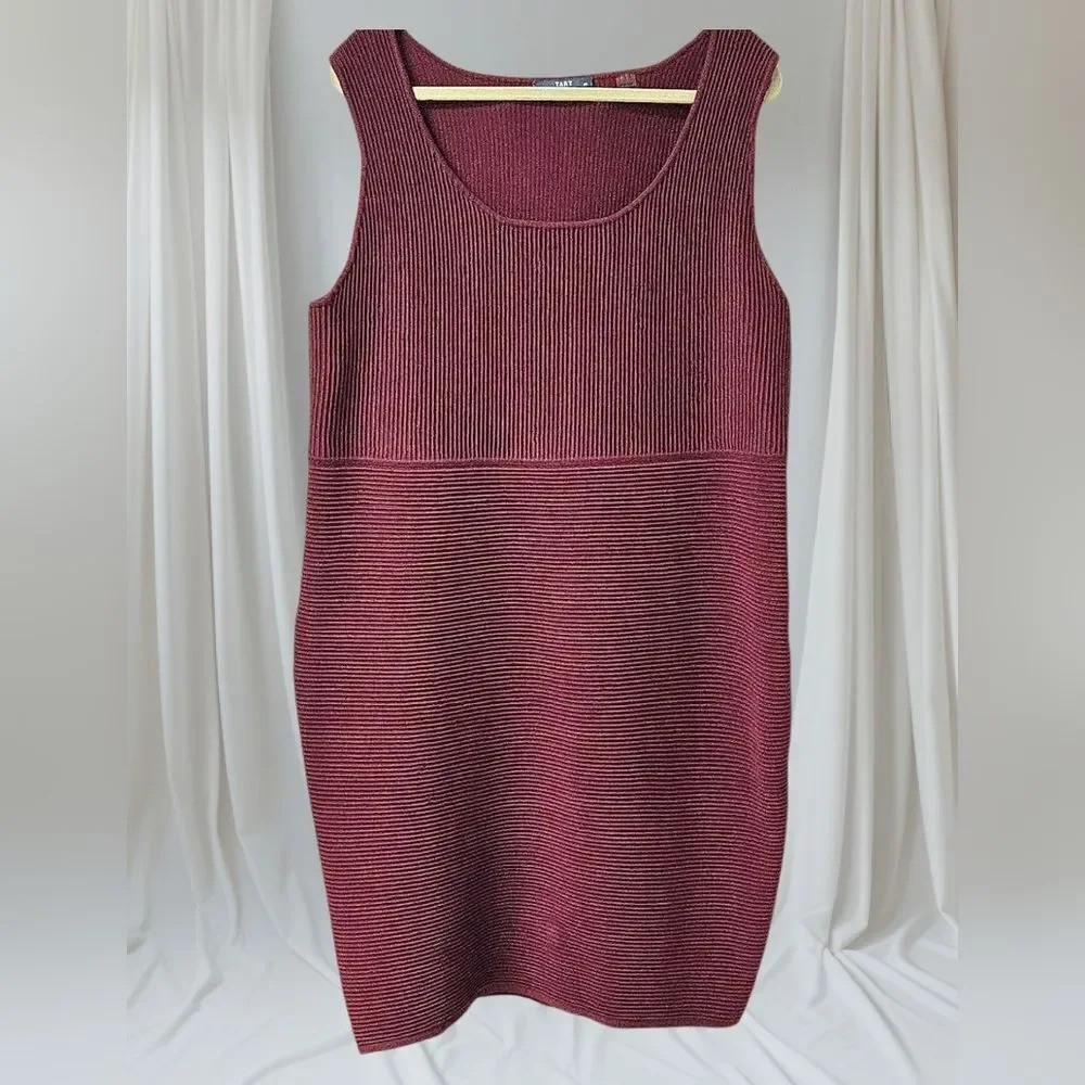 TART COLLECTION Plus Size Burgundy Wine Ribbed Sleeveless Bodycon Dress 4X NWT